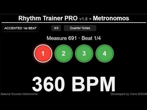 Metronome 360 BPM (Accented 1st Beat) Quarter Notes