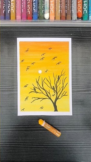 This Lonely Bird Sunset Feels So Peaceful🐦✨#Shorts #Artscreatives