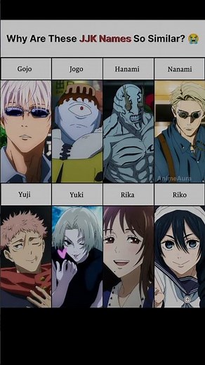 Why Are These JJK Names So Similar? 😭#anime #jjk #gojo #yuji