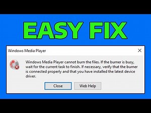 How To Fix Windows Media Player Cannot Burn Some of the Files
