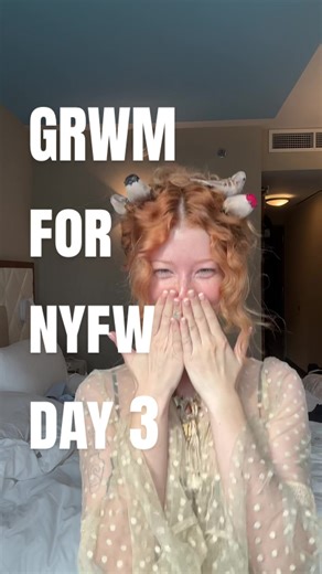 oh lord she is serving bird. yes. getting ready yesterday for day 3 of #nyfw so so grateful i love life!!!🪺🪶🐦‍⬛ wearing @Benefit Cosmetics @Armani beauty @Kosas @Beauty Pie @jolieobjects @Jeffrey Campbell @Gucci