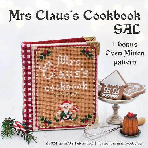 Mrs. Claus Cookbook Stitch-along: Christmas Book Cross Stitch Pattern (SAL) (PDF Pattern) - Etsy