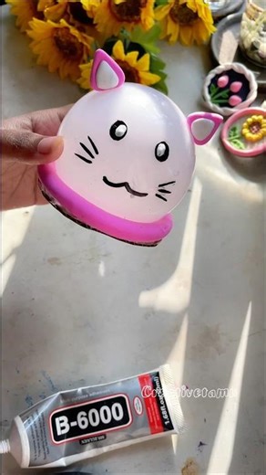 Diy cutest hello kitty led light making 😍😘 #diy #decor #artandcraft #clay #waste #crafts #shorts