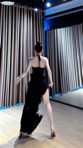 MIDNIGHT ELF! ✨ Ink-Black Dress & Blossoming Steps 🖤💃