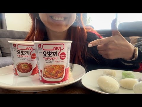ASMR Korean Tteokbokki & Mochi 🍡 (Eating Sounds) No Talking