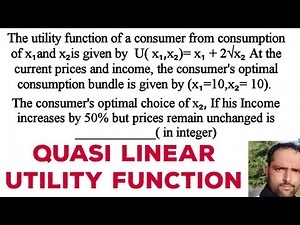 quasilinear utility function . quasi linear utility preferences #iitJamEconomics