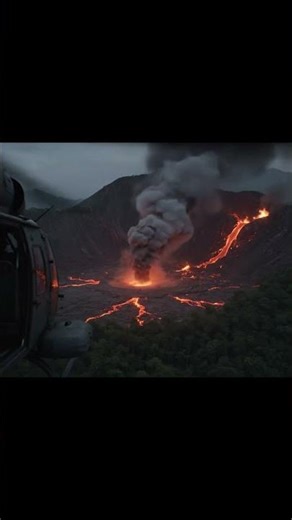 Helicopter POV of Volcano Eruption | Volcano Vision 4K #VolcanoVision #VolcanoEruption #LavaExplosio