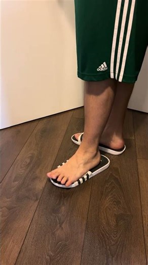 Adidas Adissage slides and Adidas shorts