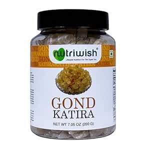 Nutriwish Gond Katira (Edible Gum/Tragacanth Gum), 200 g | Pure & Natural Plant-Based Gond for Cooling Summer Drinks, Falooda, Sherbets, Desserts, Herbal Recipes & Daily Wellness Use