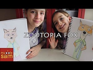 Sophia and Bella's ART CHALLENGE! Drawing Zootopia's Fox Nick Wilde on Mugglesam