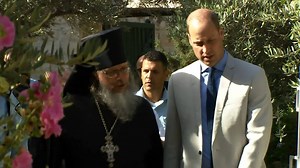 The Duke of Cambridge, Prince William visits his great-grandmother Princess Alice of Battenberg's tomb at the Church of Mary Magdalene on the Mount of Olives in Jerusalem during his visit to Israel. | The Royal Family Channel