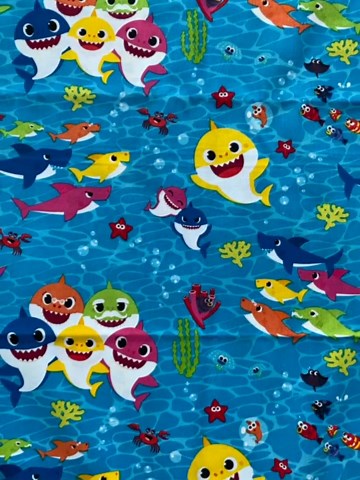 Baby Shark Family Cotton Fabric by The Yard