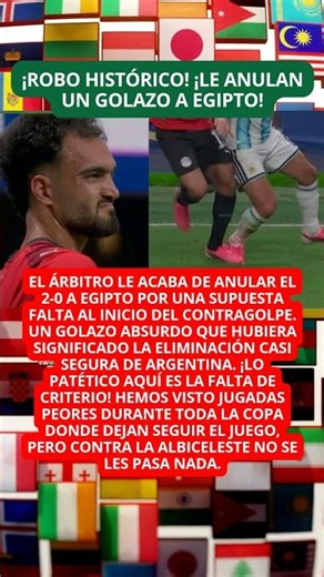 ¡CORRUPCIÓN TOTAL! Anulan golazo a Egipto para salvar a Argentina