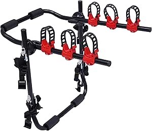 Foldable Car Trunk Bike Rack, Mounts 3 Bicycles, Durable Bicycle Rack Carrier for Bikes, Hatchbacks, Sedans,SUV, Vans
