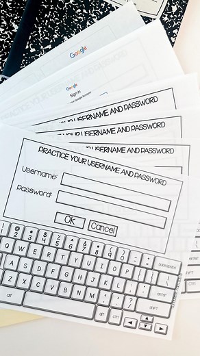 Help students remember their username and password with this freebie! Great to print out multiple copies and send a few home with students to practice. Works on hand placement and confidence with a keyboard. Comment Free to get the link sent your way! . . . #computerlabteacher #computerlab #techteachers #techteachers #teacherfreebies #teacherfreebie #teachersofig #teachersofinstagram | Technology Teaching Resources with Brittany Washburn