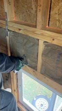 Insulation install process. Tiny home build. #diy #insulation #tinyhomebuild #bobthebuilder