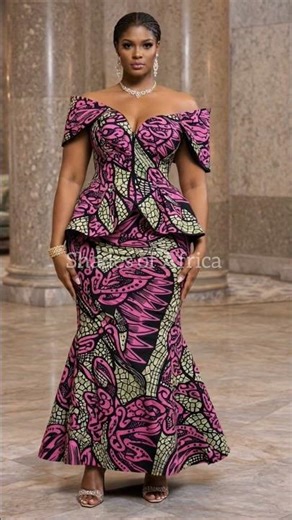 Luxury Ankara Mermaid Gown 2026 | Elegant African Fashion & Wedding Guest Style #ankaradress #ankara
