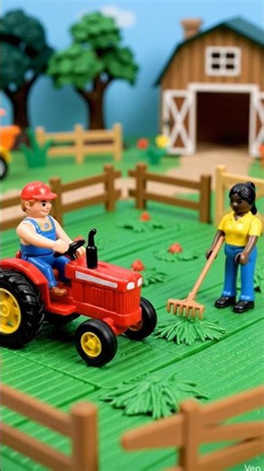 Mini Farmer Working in the Field 🚜🌱 | Satisfying Farming #shorts