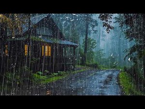 Rain Sounds for Sleeping 💤 No ADS - Heavy Rainstorm on Roof for Beat Insomnia, Relax and Rest