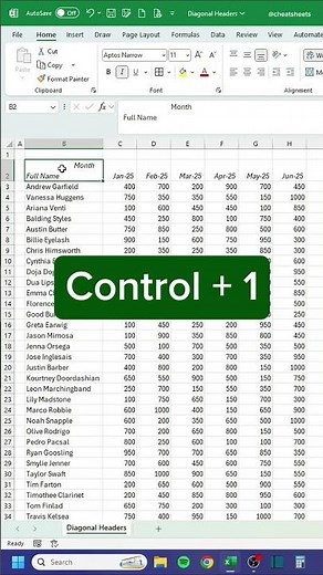 Diagonal Headers in Excel‼️ #excel