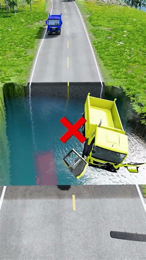 Dump trucks passing water pit #104 | #waterpit #beamnglive #dumptruck #monstertruck