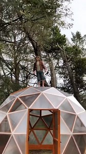 Building a dome is the best feeling… . . #woodworking #diy #howto #glamping #sauna #gardening #tinyhouse #cabin #geodesicdome | Trillium Domes