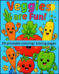 Vegetable Coloring & Tracing Pages: Educational Kids Worksheets (PDF Download) - Etsy Canada