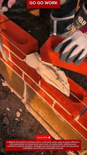 How to Lay Bricks Straight Using a Guide Line #constructionwork #buildingprocess #construction