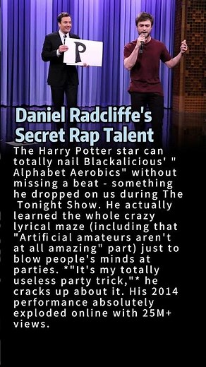 Harry Potter's Hidden Rap Talent, This Performance By Daniel Radcliffe Shocked Everyone.