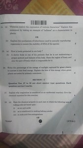 (a) "Proteins control the expression of various characters." Ex... | Filo