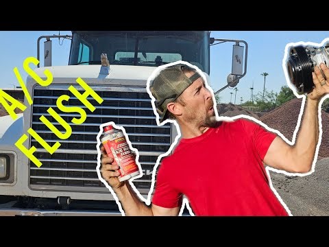 Mack A/C replacement! System flush! Mobile diesel mechanic style!