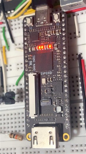 My first Verilog Program on Tang Nano 9K FPGA.