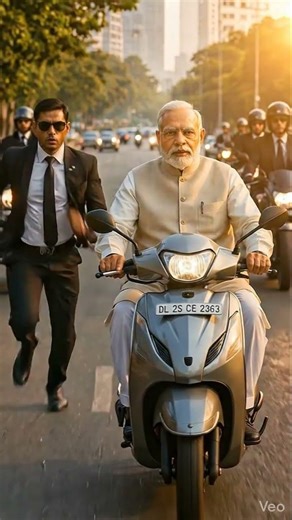 Narendra Modi Security Guard Jumps Onto Moving Scooty 😳🔥