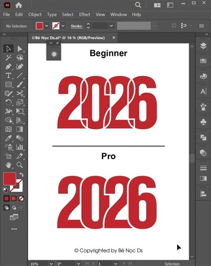 Illustrator Tutorial 2026 | Tips for creating a 2026 Overlapping Text Effect in Illustrator #benocds