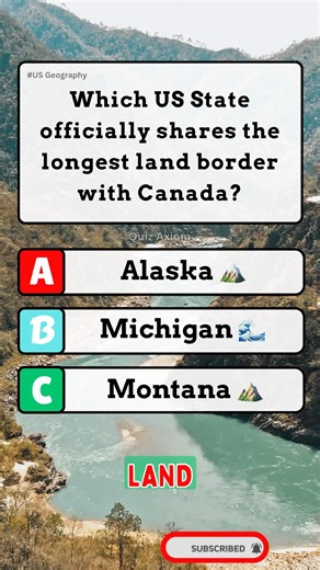 The longest hidden border in America! 🗺️🇨🇦 #Shorts #usaquiz #geography
