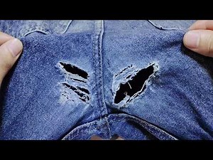 The genius and magical solution to fix jeans between the legs yourself in an interesting way