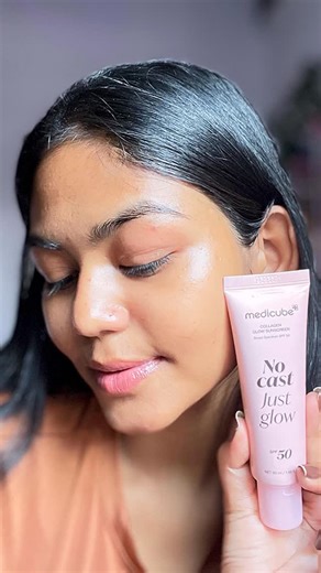 Suparna Hait | Lifestyle • Beauty • Ugc Creator on Instagram: "No white cast just glow ✨ This is my new favourite sunscreen. Just one step and my skin feels moisturised and well protected from sun. @medicube_global_official . . . . . . . . . #medicube #nocastjustglow #sunscreen #koreanskincareroutine #koreansunscreen #skincare #explore #fyp"