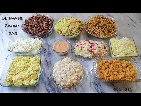 Easy Salad Bar | With 9 Different Salads and a Salad Sauce | Bon Bon
