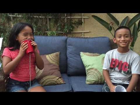 How To Make a String Telephone For Kids / Halle and Ethan