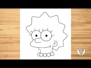 How to draw Lisa SImpson Step by step, Easy Draw | Free Download Coloring Page