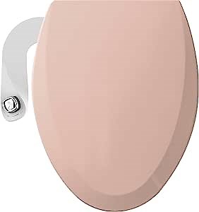 Bio Bidet by Bemis 1500EC Toilet Seat with Perfect Fit, Fresh Water Spray, Non-Electric, Easy to Install Bidet, ELONGATED, Venetian Pink
