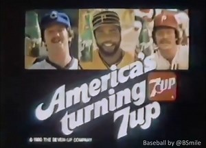 "America's Turning 7Up" ~ Classic 1980 7Up soda commercial starring Bruce Sutter - Chicago #Cubs, Dave Parker - Pittsburgh #Pirates and Mike Schmidt - Philadelphia #Phillies! #MLB #Baseball #History | Baseball by BSmile