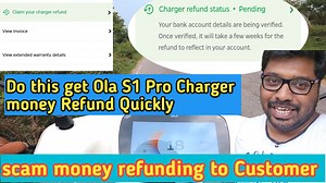 8.5K views · 239 reactions | Do this and get Ola S1 Pro charger Money Refund Quickly | How to get Ola S1 Pro Charger Refund amount #Olas1prochargeramountrefund #olaelectric #evchargerScaminindia #olas1pro #ather450 #tvsiqube #okinawa #evscooter #kannadafoodvlog @travelfoodinkannada | Travel Food in kannada | Facebook