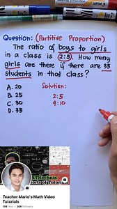 6.8K views · 140 reactions | Partitive Proportion‼️殺 #mathteacher #mathematics #maths #fbviralvideo #reelstrending #reelsviralfb #reelsvideoシ #viralvideo | Math Teacher Mario | Facebook