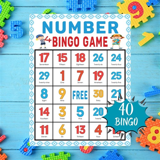 Number Bingo Game Printable Counting Activity for Kids Classroom Math Centers Homeschool Addition and Number Recognition Fun - Etsy