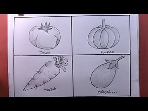 How To Draw Vegetables Step By Step/Drawing Vegetables Easy