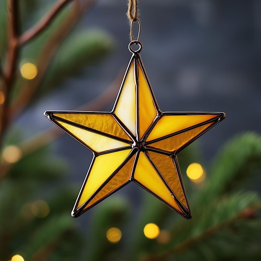 Christmas Star Suncatcher Stained Glass Pattern: Beginner DIY (PDF-PNG) - Etsy