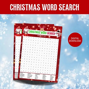 Christmas Word Search Puzzle: Printable Holiday Activity - Etsy Canada