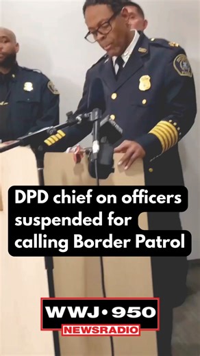 The Board of Police Commissioners voted unanimously to suspend two Detroit Police officers without pay for 30 days. They are accused of contacting U.S. Border Patrol during separate traffic stops, which goes against DPD policy. Here's Police Chief Todd Bettison. 📹 Jon Hewett