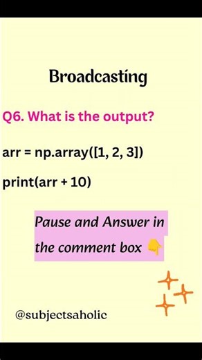 Numpy Interview - Level 2 | Question 6 | Broadcasting #datascience #dataanalytics #machinelearning